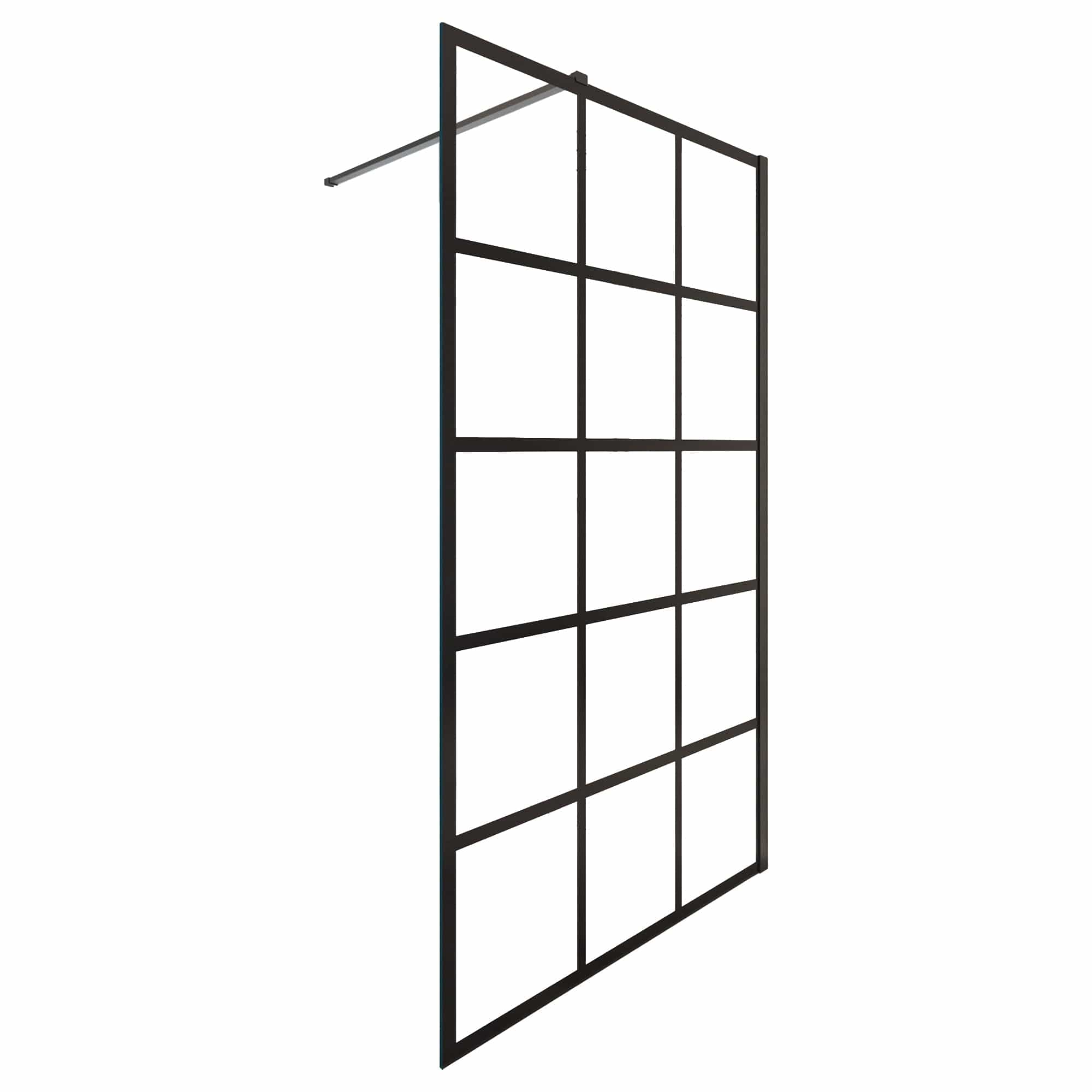 Alterna Matrix Fast Dusjvegg Ruter 86,4-116,4cm Svart matt / 120cm / Klart glass Alterna Dusjvegg BD-6310995