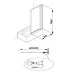 Alterna Mimas Badekarvegg XL 80 Krom