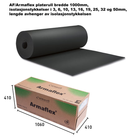 Armaflex AF Plate på Rull 3m2 32mm cellegummi