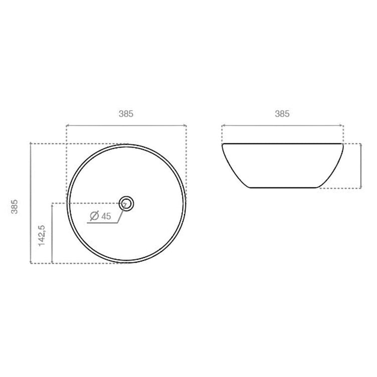 Bathco Lys Bolleservant Ø40cm - porselen