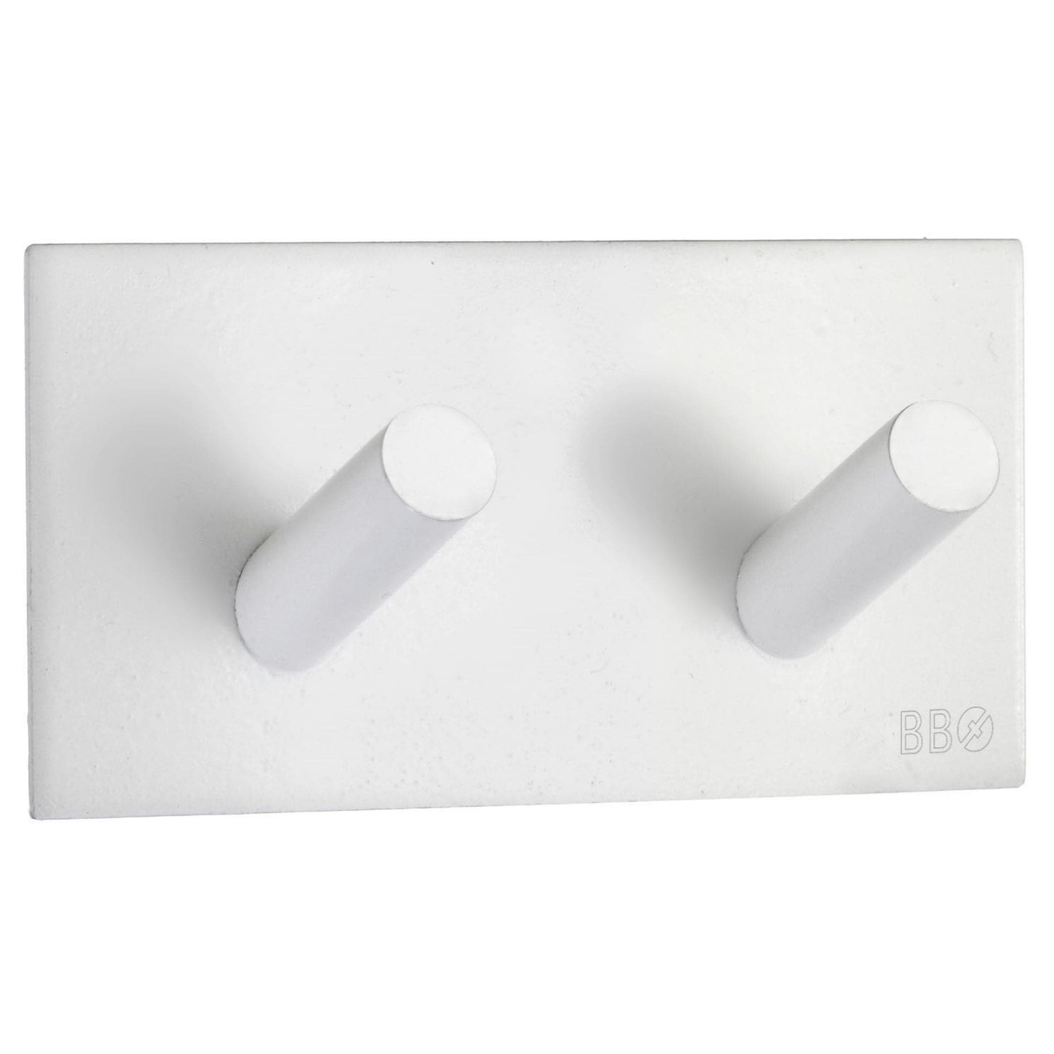 Beslagsboden Dobbel Krok 1093 - selvklebende Hvit Beslagsboden Knagger SM-BX1093