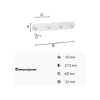 Beslagsboden 1083 Kroklist 4 Kroker - selvklebende