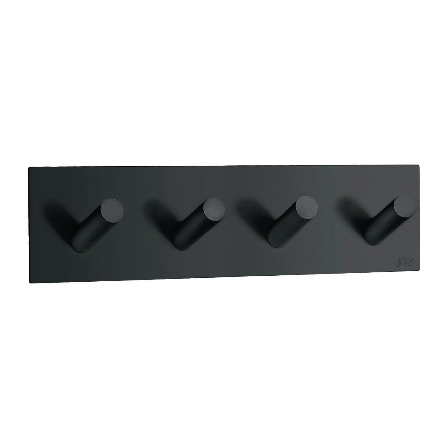 Beslagsboden Kroklist 4 Kroker 1096 - selvklebende Svart matt Beslagsboden Knagger SM-BB1096