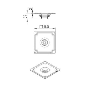 Blucher blendeplate square140x140mm