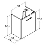 Dansani MIDO+ Slim Servantskap 1 dør B50xD35cm uten servant