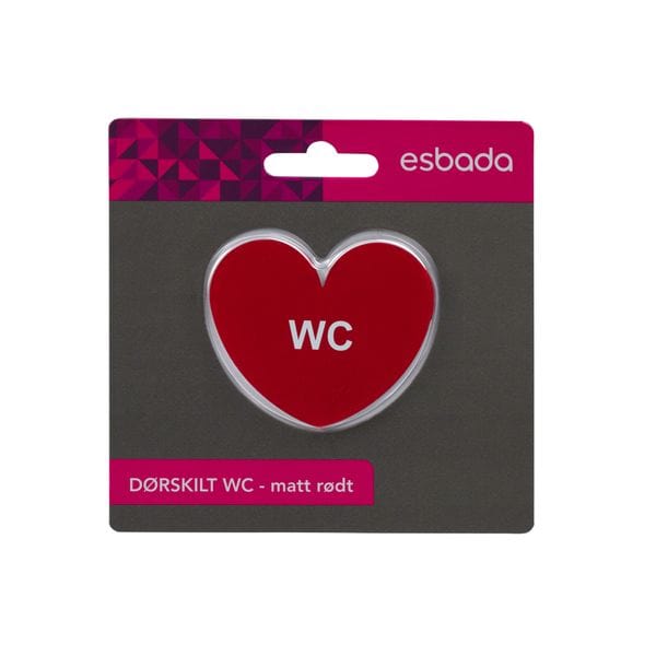 Esbada Hjerteformet Dørskilt WC Esbada Toalettskilt CO-E704514