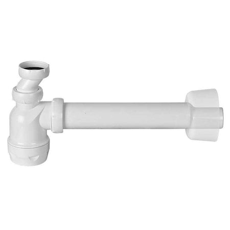 Faluplast Flaskevannlås 32/40mm Hvit med rør og rosett