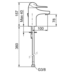 FM Mattsson 9000E II Servantbatteri Krom