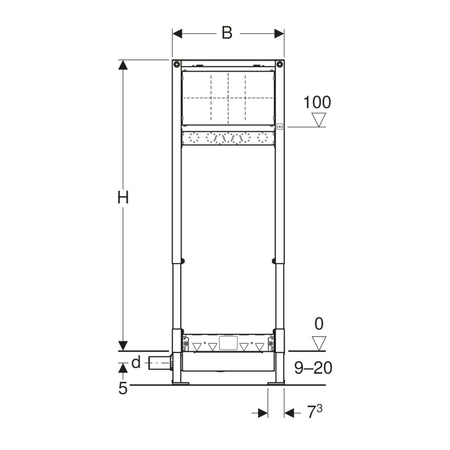 Geberit duofix 130cm veggsluk