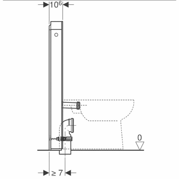 Geberit Monolith for Gulvtoalett 101-114cm