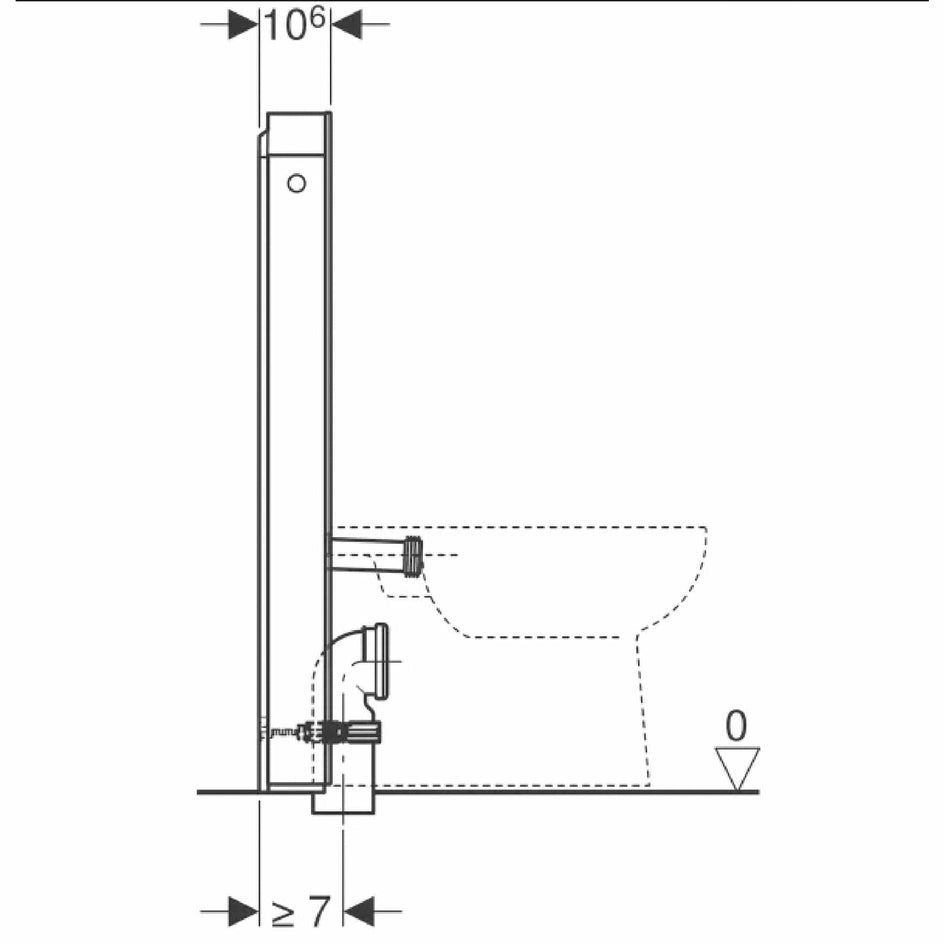 Geberit Monolith for Gulvtoalett 101-114cm Geberit Innbyggingssisterne