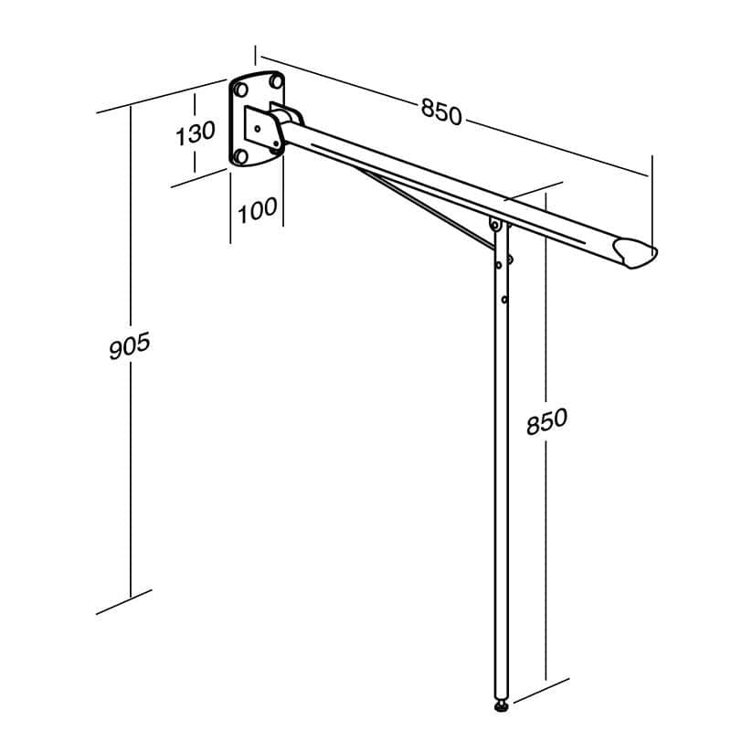 Gustavsberg 1712 Armstøtte for Vegg Gustavsberg Tilbehør toalett VIL-6026764