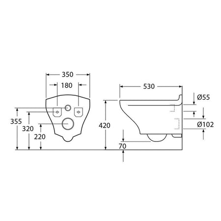 Gustavsberg ESTETIC 8330 HF vegghengt toalett