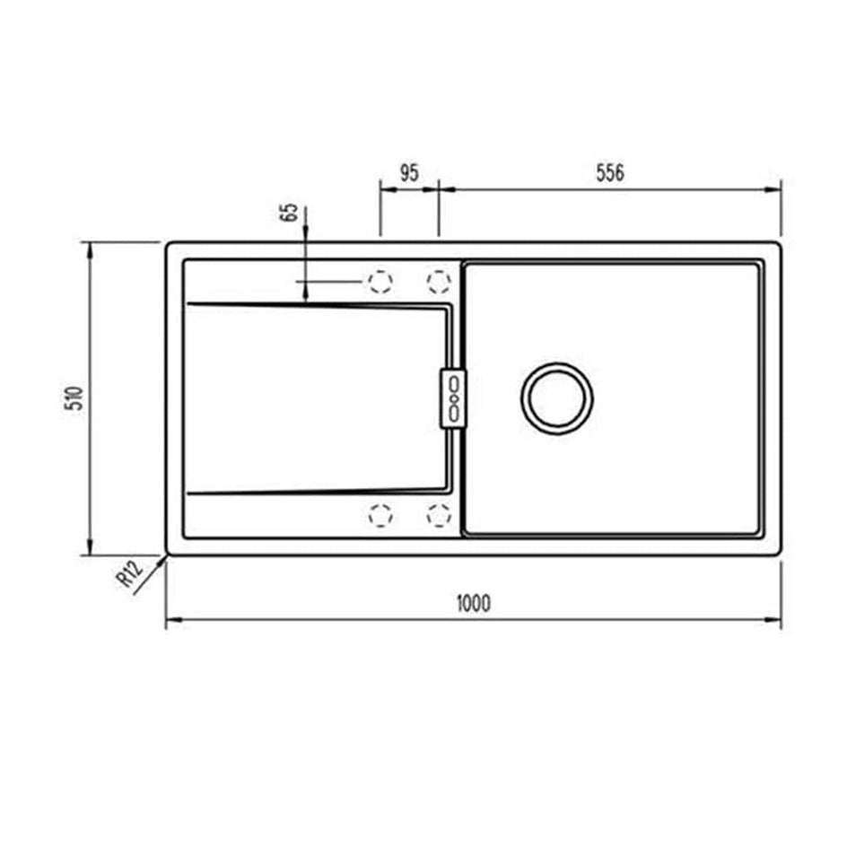 Intra Granite Mono D100 L Kjøkkenvask Intra Kjøkkenvask