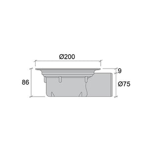 Jafo gulvsluk PS 86 for belegg hull rist