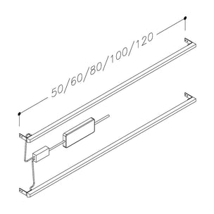 Korsbakken Lyslist LED Servantskuff L50-120cm