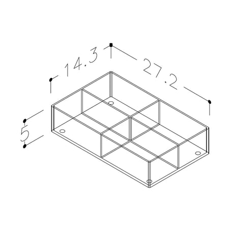 Korsbakken Skuffeinndeler C plexiglass stor 4 rom