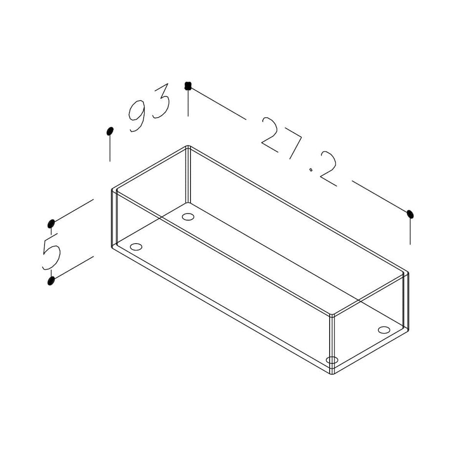 Korsbakken Skuffeinndeler D plexiglass liten 1 rom Korsbakken Tilbehør møbler KO-515100104
