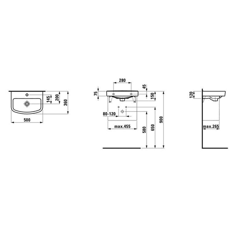 Laufen Kompas 810150 Servant Vegghengt