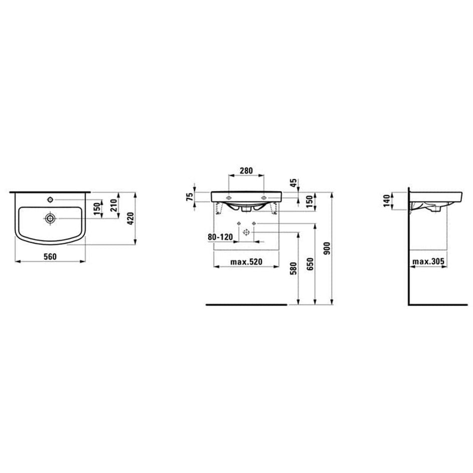 Laufen Kompas 810151 Servant Vegghengt Laufen Baderomsservant LA-6121968