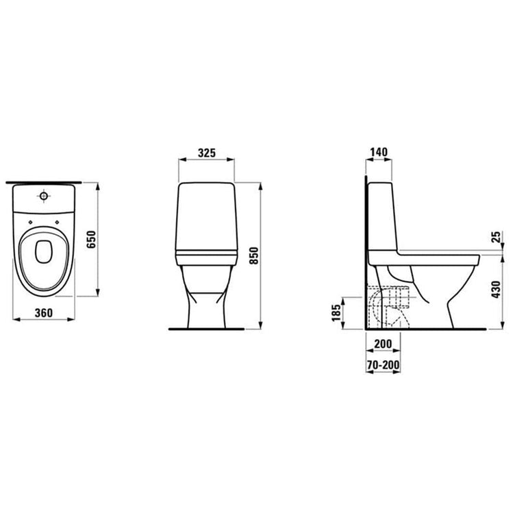 Laufen Kompas 827153 Rimless Toalett skjult P-lås