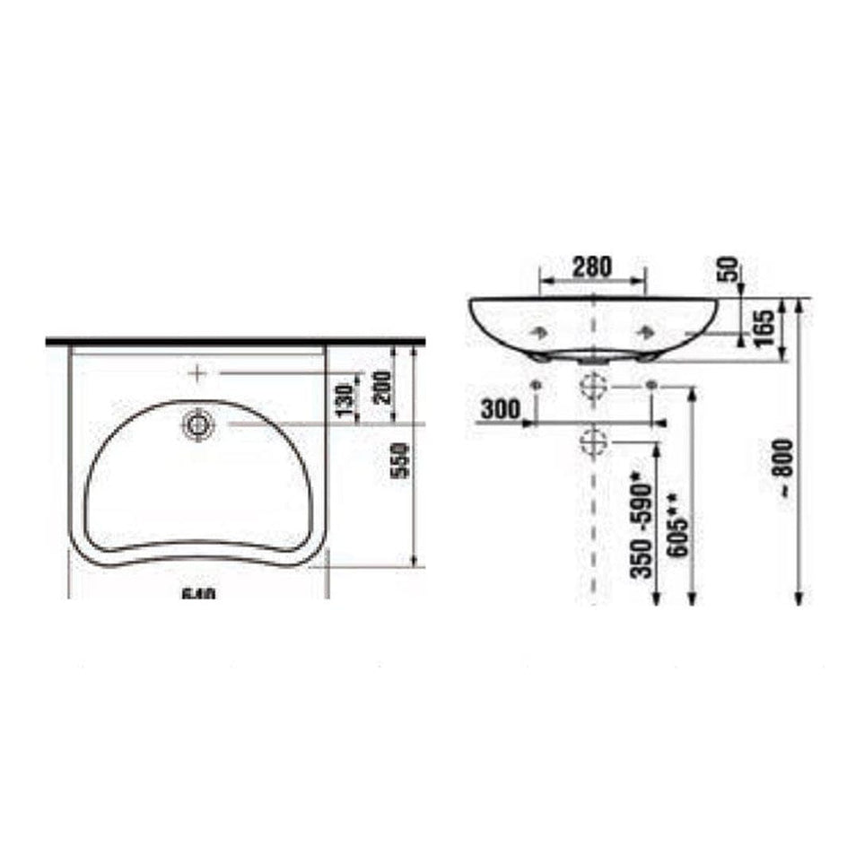 Laufen Mio HC 813714 Servant Vegghengt Hvit Laufen Baderomsservant LA-6132312
