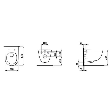 Laufen PRO 820966 Rimless veggskål uten sete