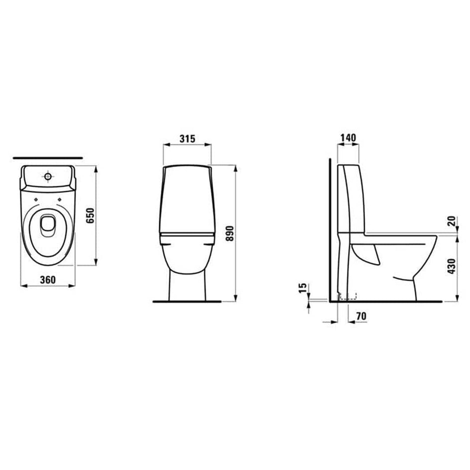 Laufen Pro N Toalett Rimless LCC Hvit Laufen Gulvstående toalett LA-6157318