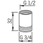 Oras Adapter 158691 - 1/2"x3/4"