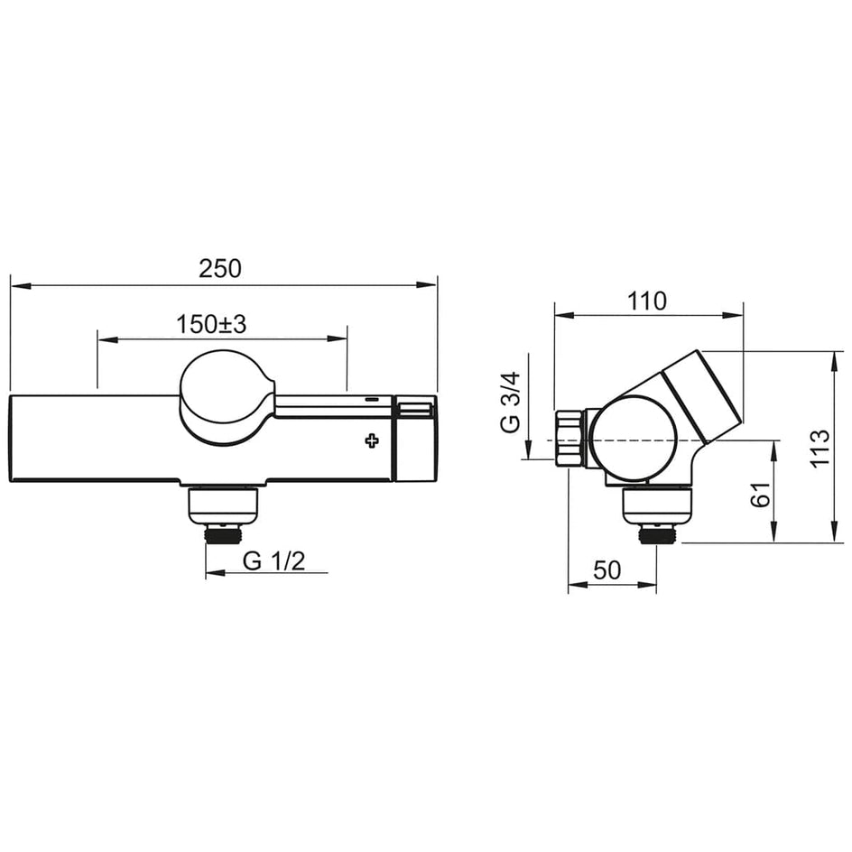 Oras Oramix Dusjbatteri 7264 Krom Oras Armatur Dusjbatteri OR-4200518