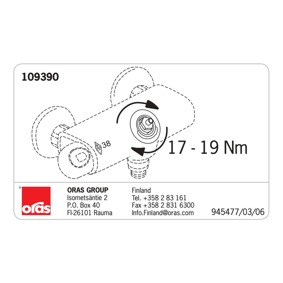 Oras Oramix Keramisk Overdel 109390 Oras Armatur Reservedel blandebatteri GRO-4204661