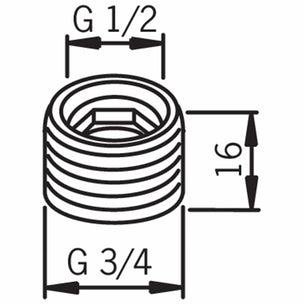 Oras Overgang 109632 - 1/2"x3/4"