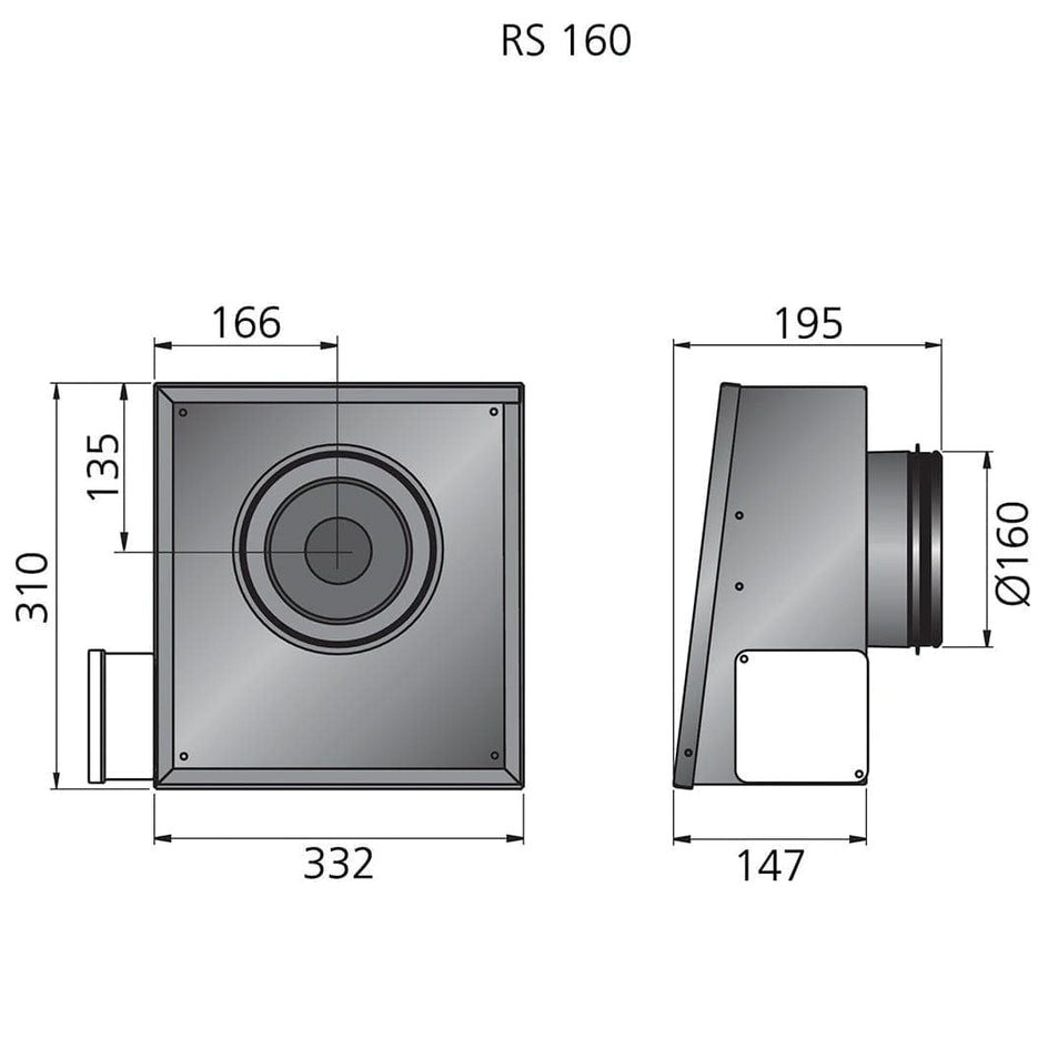 Røroshetta RS160C Ekstern Motor RørosHetta Avtrekksvifte RO-8168