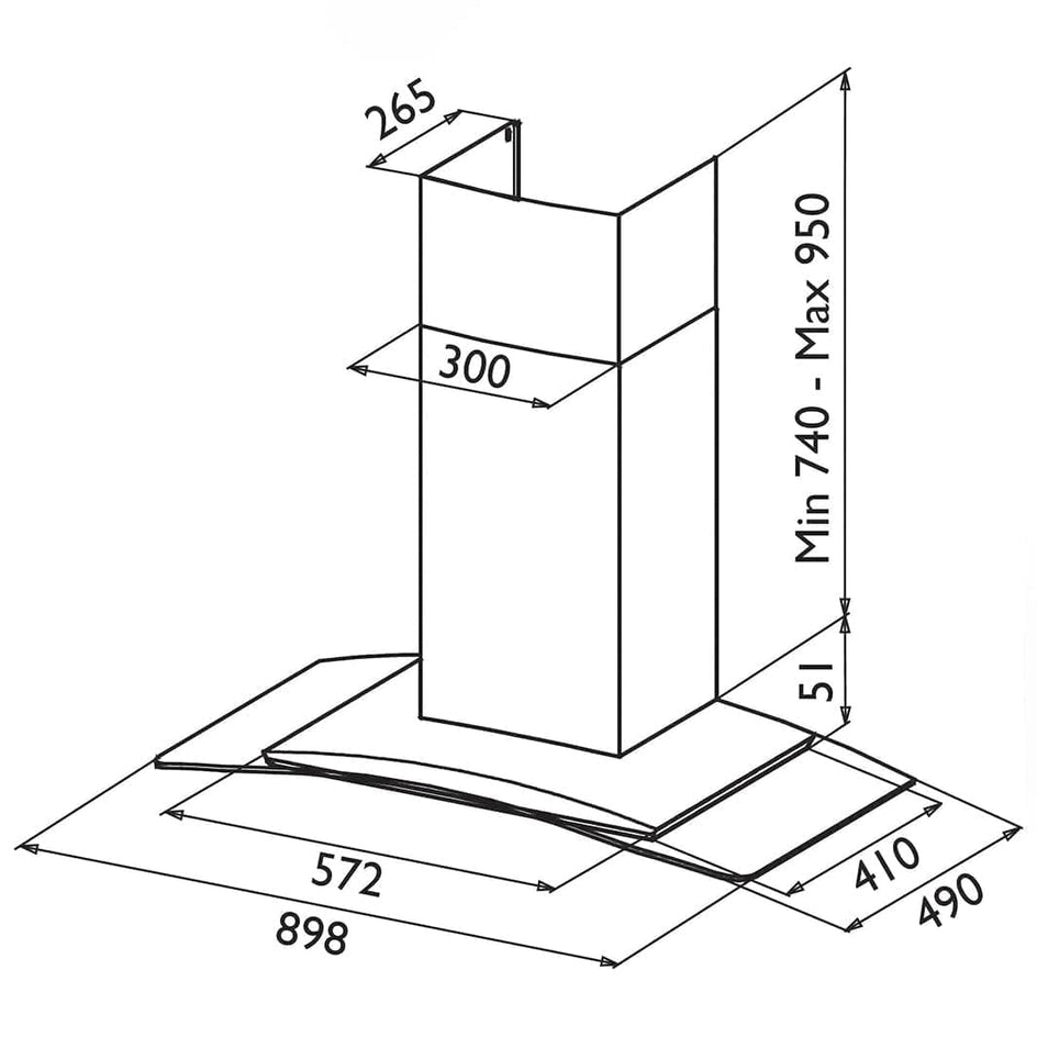 Røroshetta Sigma Ventilator 90cm RørosHetta Kjøkkenvifte
