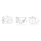 Sanipro AQUAFORM Rimless vegghengt toalett