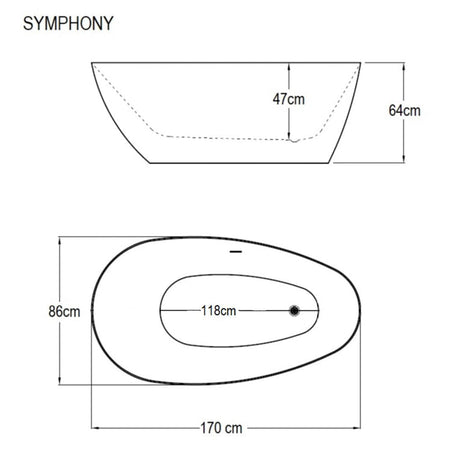Sanipro SYMPHONY Frittstående badekar