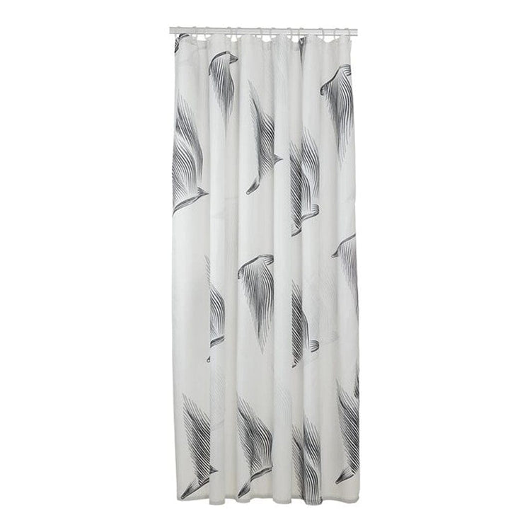 Sealskin Birds dusjforheng 180x200, sort-hvit