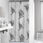 Sealskin Birds dusjforheng 180x200, sort-hvit