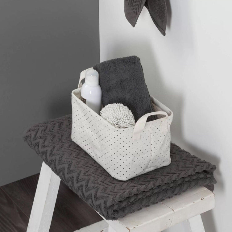 Sealskin Dots rektangulær kurv 21x17 ecru