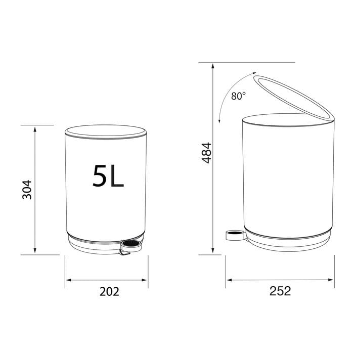 Sealskin Mind 5L pedalbøtte Sealskin Søppelbøtte