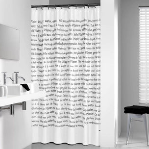 OUTLET: Sealskin Sayings Dusjforheng svart dekor