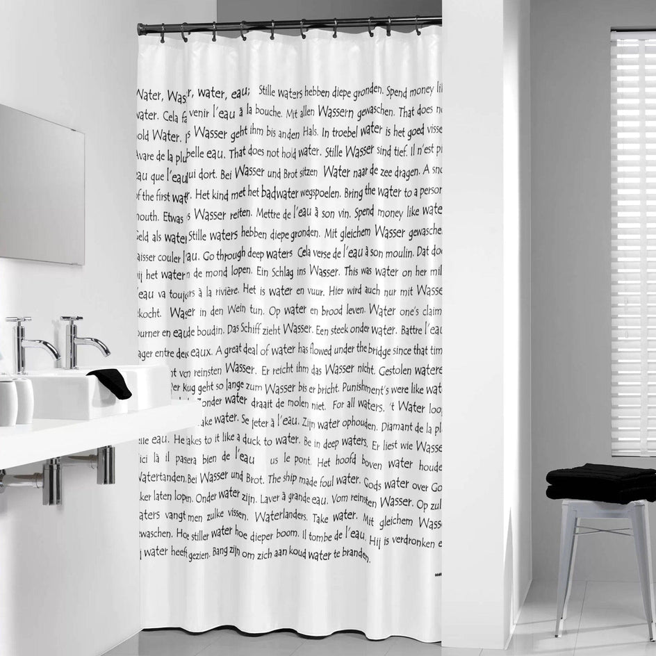 Sealskin Sayings Dusjforheng svart dekor Sealskin Dusjforheng CO-V101410