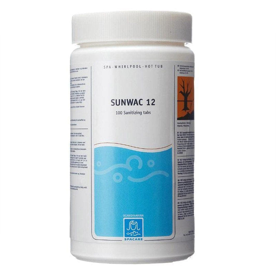 SpaCare SunWac 12 klortabletter 100stk - for bad over 1000 Liter SpaCare Kjemikalier til spabad VB-101853