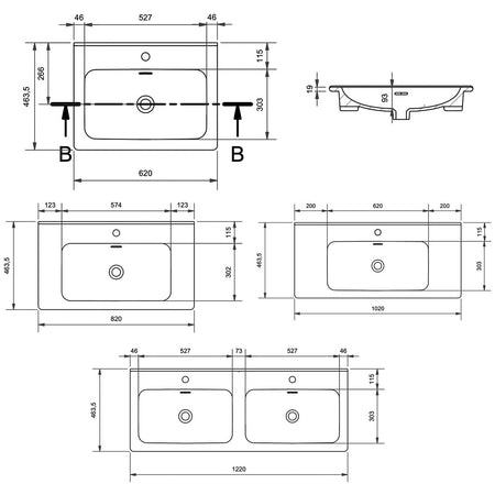 Svedbergs Hav Møbelservant B60-120cm - porselen