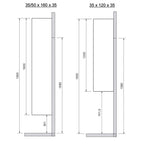 Svedbergs Høyskap Skrog H160cm - uten skapdør