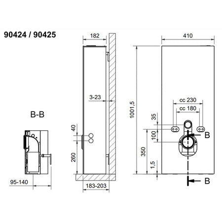 Svedbergs WC-Fixtur Glassbox 180mm