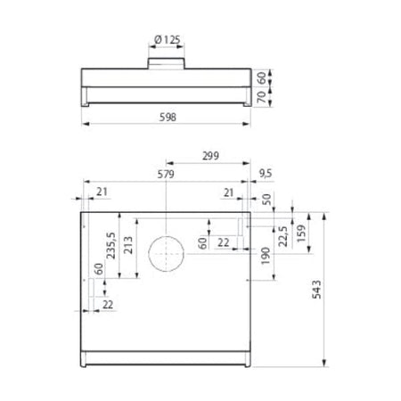 Systemair Monolit-AC Kjøkkenhette 60cm - til ekstern motor