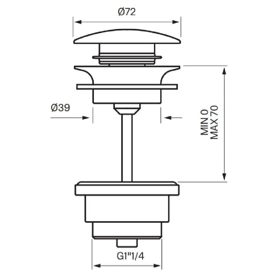 Tapwell 68400 Åpen Bunnventil Servant Tapwell Bunnventil