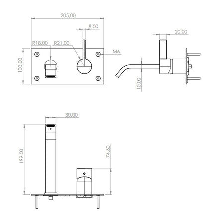 Tapwell ARM006 Servantbatteri Innbygging