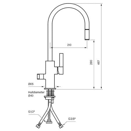 Tapwell ARM885 Kjøkkenarmatur Uttrekk+Avstengning